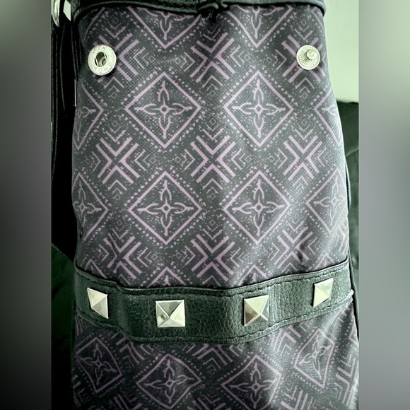 New Hello Kitty Gothic Halloween Purple & Black Skull Skeleton Hand Bag Purse - Picture 4 of 13